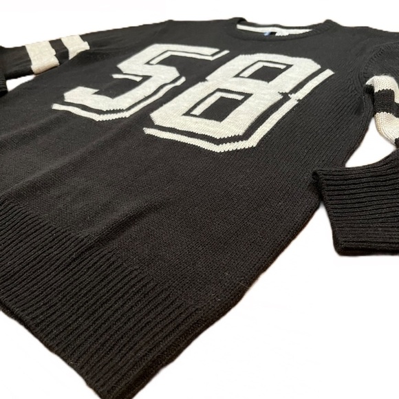 🖤 H&M Divided Sweater with Numbers | Black & White | Crew Neck | Wool Blend - Picture 3 of 9
